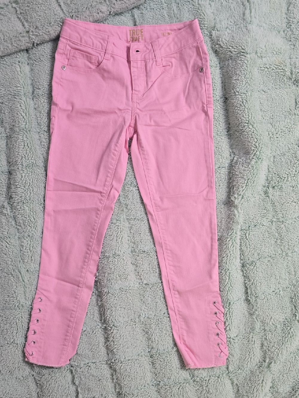 True Craft Pink Girls' Slim Stretch Leggings